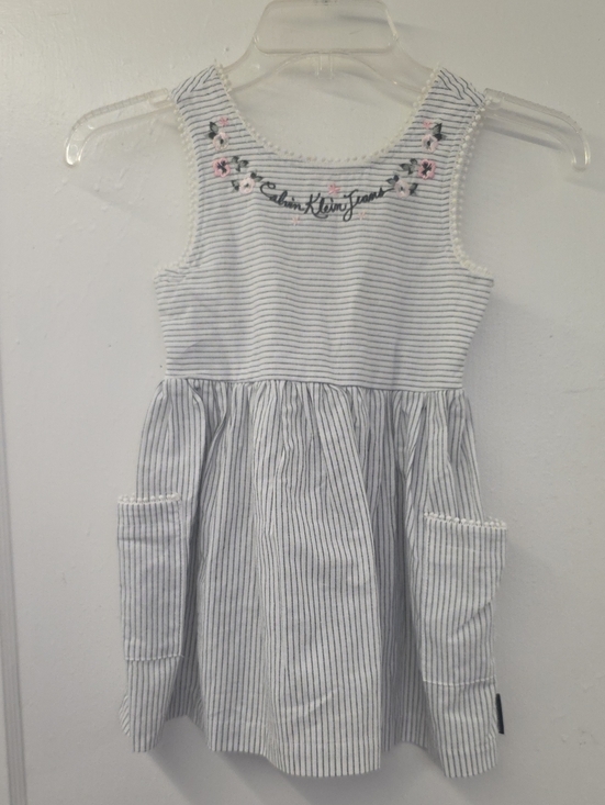 Calvin Klein Jeans Other - Calvin Klein Jeans Girls Striped Embroidered Dress Size Small